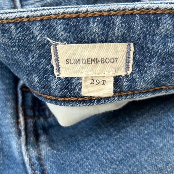 Madewell Slim Demi-Boot Jeans Blue Cotton Blend Mid Rise Fair Trade 29T - Picture 7 of 7